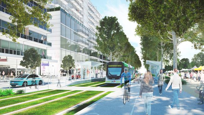 Artist image of how Plummer St might look as part of the Fishermans Bend project.