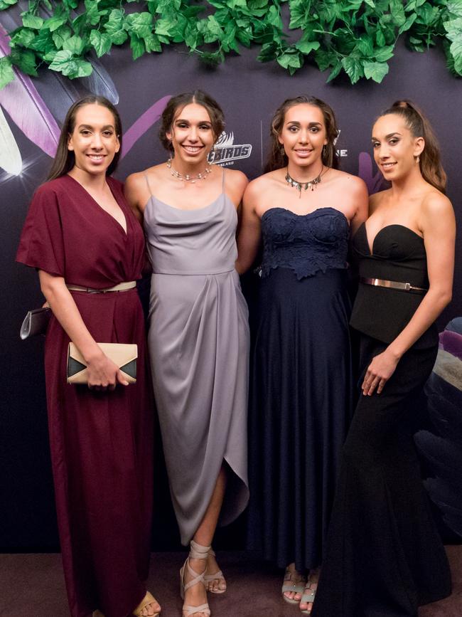 L-R: Rebecca Mi Mi, Firebirds’ Jemma Mi Mi, Lightning’s Leesa Mi Mi and Kayla Mi Mi.