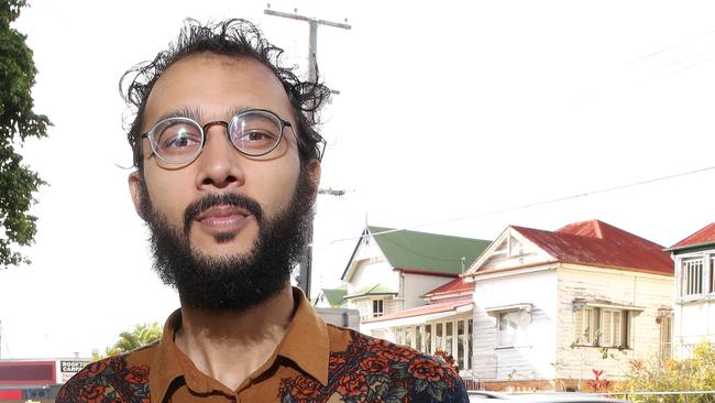 Cr Jonathan Sri at Lytton Road. He says council will make a profit from house resumptions by rezoning resumed land surplus to the road widening project. Picture: Elise Searson