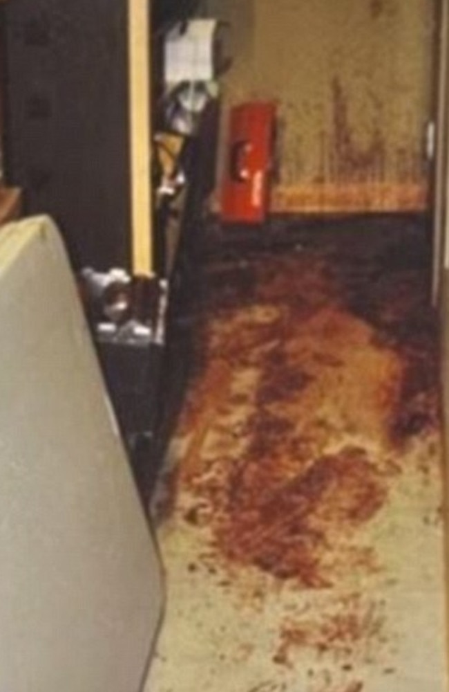 Police found this bloody crime scene inside the house owned by victim John Price and faced an unimaginably gory tableaux of his carefully arranged remains.