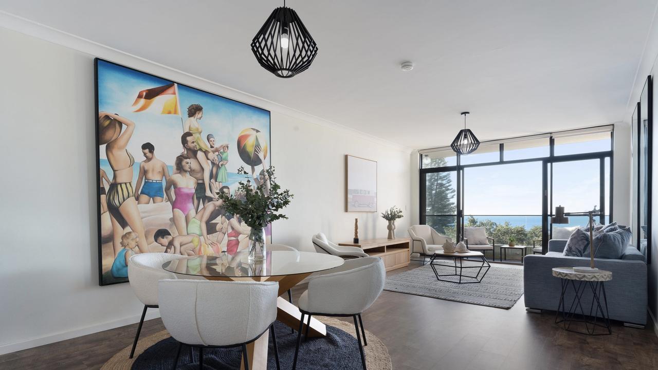 This chic Bondi Beach apartment has breathtaking ocean views.