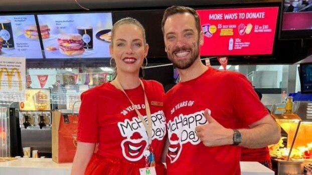 Alice Springs McDonalds licensees Mat and Chloe Peters. Picture: Supplied