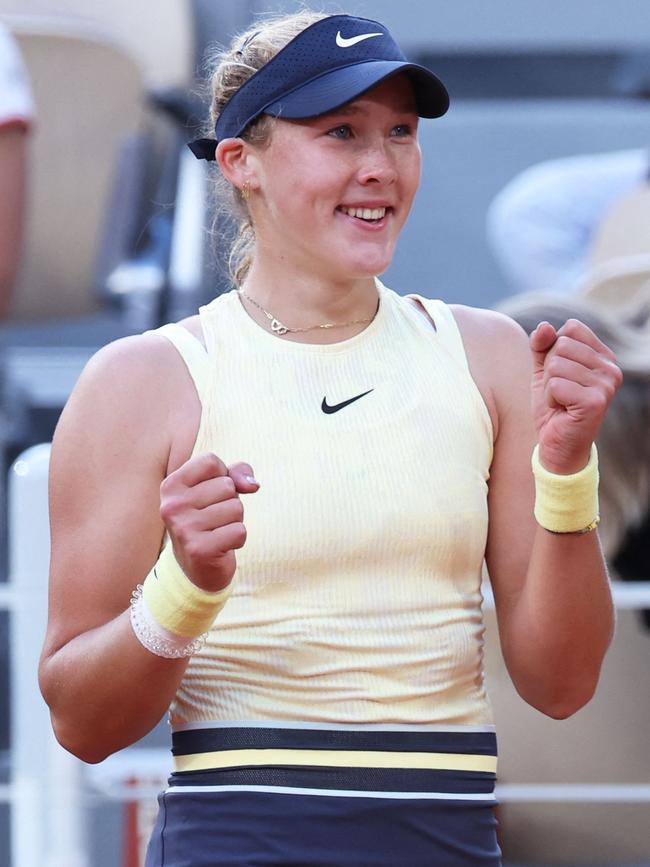 The teen is into the final four. (Photo by ALAIN JOCARD / AFP)