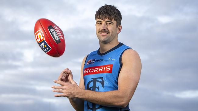 Patrick Wilson and Sturt will face Adelaide in an important SANFL clash on Saturday, which will be live streamed by The Advertiser. Picture: Emma Brasier