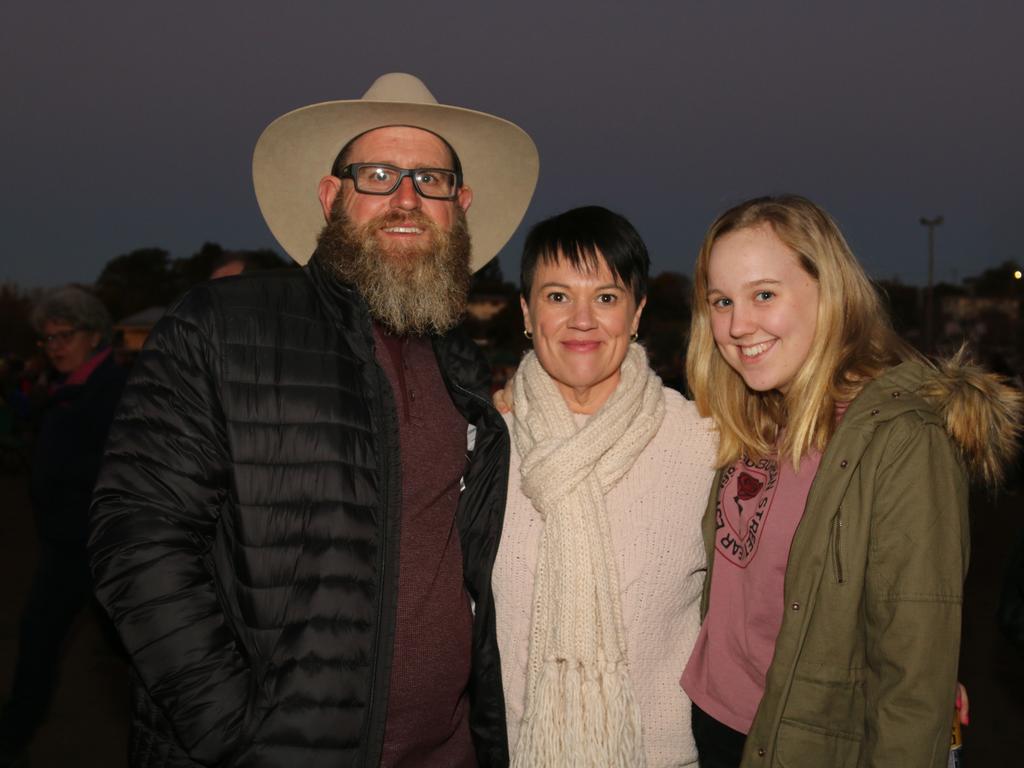 Ryan, Vanessa and Sophie Mackay from Capalaba at Killarney Bonfire Night 2019.