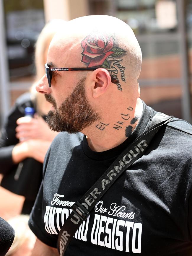 Antonio’s father Exaven Desisto got his son’s name tattooed on his head as a tribute. Picture: NCA NewsWire/ Jeremy Piper