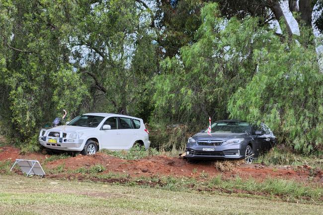 Huge storms late Sunday caused a massive flash flood in the middle of the night in Eugowra, with houses washed off their foundations, and cars and other items strewn though the town. Picture: Chris Watson/Farmpix Photography