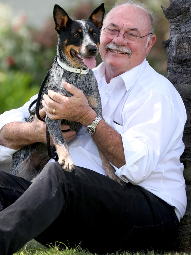 Queensland MP Warren Entsch with blue heeler Snuggles. Picture: Marc McCormack