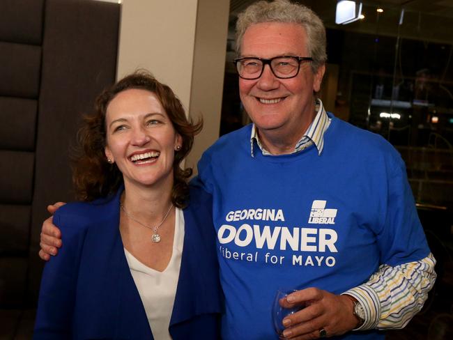 Alexander Downer with daughter Georgina Downer. Picture: AAP