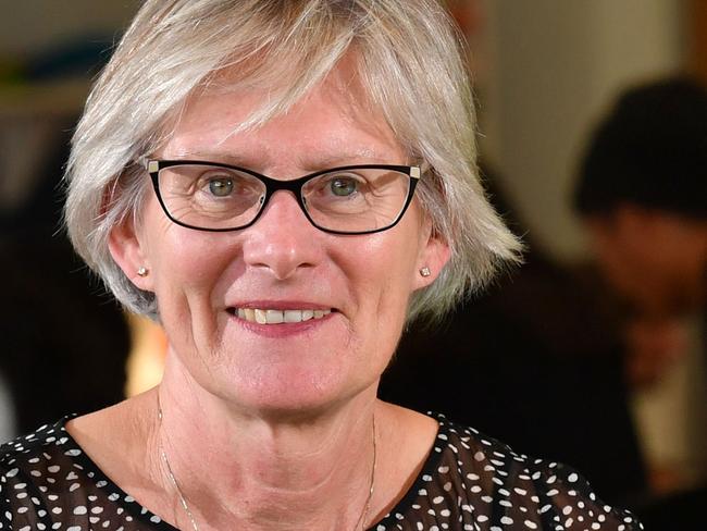 Principal Jayne Heath poses for a photograph at the Australian Science and Mathematics School, Bedford Park,  Adelaide on Friday the 21st of February 2020. A Matter of Principals - Jayne Heath. (AAP/ Keryn Stevens)