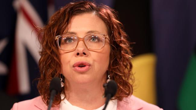 Federal Minister for Social Services Amanda Rishworthspeaks to media during a press conference in Sydney, Wednesday, July 31, 2024. Months after a disability royal commission released its watershed report, the federal government will deliver its much-anticipated response. (AAP Image/Jane Dempster) NO ARCHIVING