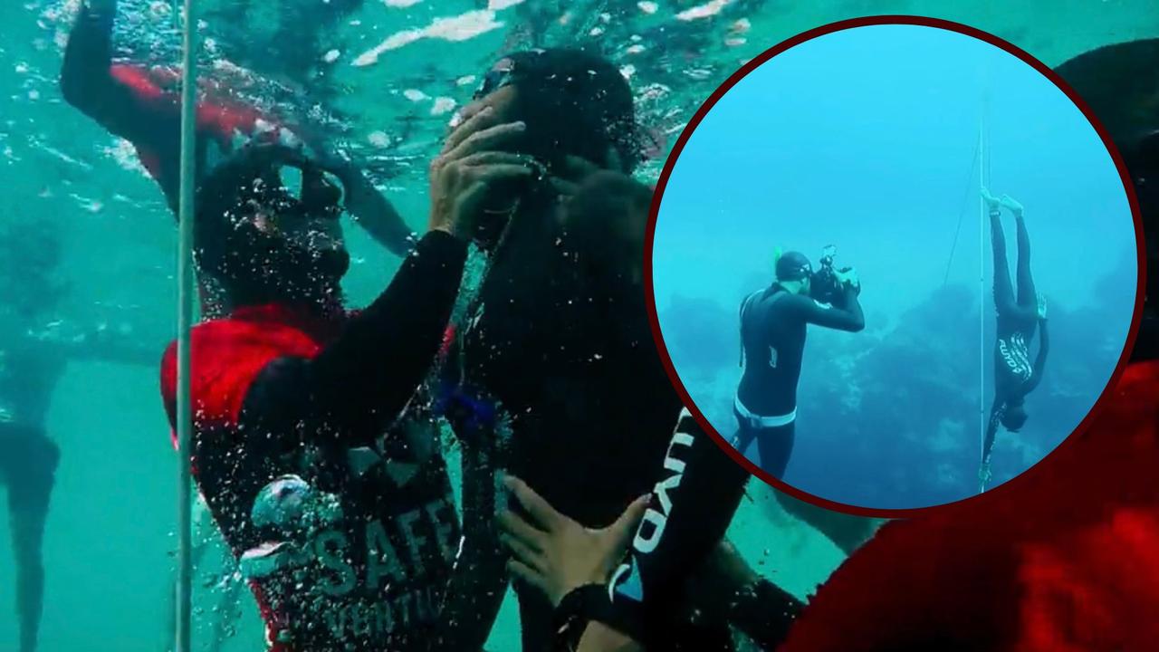 Harrowing scenes from the Netflix documentary The Deepest Breath. Picture: Netflix