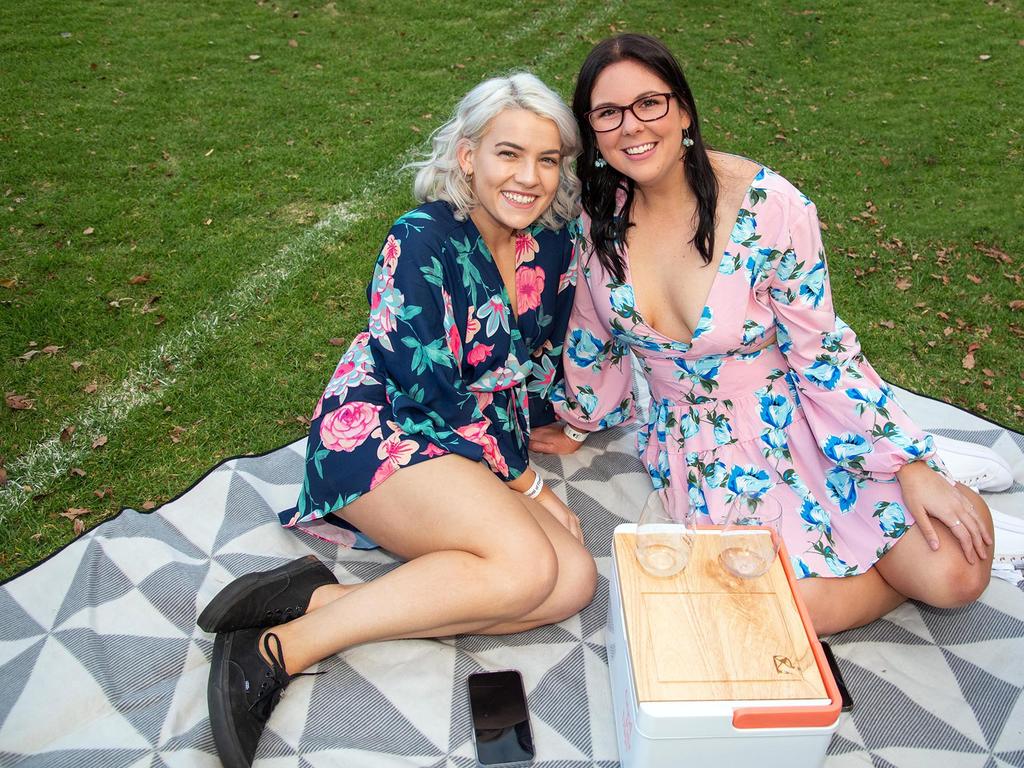 Jacinta Hoffman-Smith (left) with Brittany Dunham at the Festival of Food and Wine, Queens Park, Toowoomba Carnival of Flowers. Friday September 9, 2022 Picture: Bev Lacey