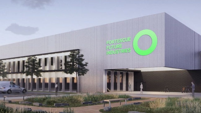 Fortescue Future Industries' Green Energy Manufacturing Centre will manufacture hydrolysers as well as green energy components such as wind turbines, solar panels, and batters. Picture: FFI