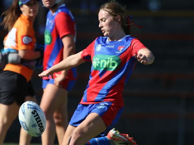 Macey Cox in action for the Knights in the Lisa Fiaola Cup finals earlier this year. Picture: Warren Gannon