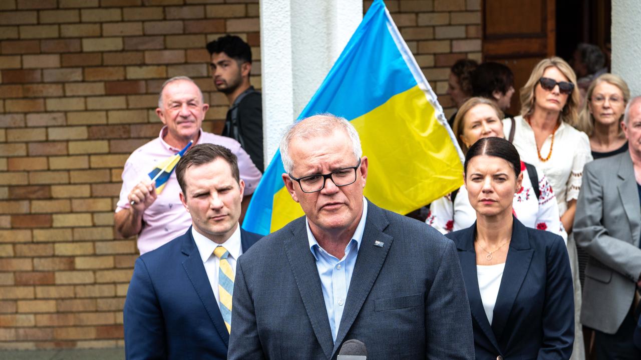 Prime Minister Scott Morrison will convene a national security committee meeting on Tuesday to discuss the Ukraine situation. Picture: NCA NewsWire / Flavio Brancaleone