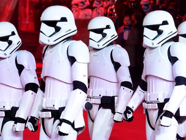 Stormtroopers ... stormed the red carpet. Picture: Getty Images