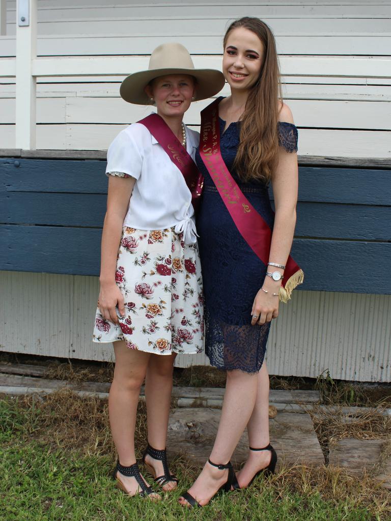 Junior Miss Showgirl Romana Ricketts and Miss Showgirl Amanda Hironat the Murgon Show. Photo: Laura Blackmore