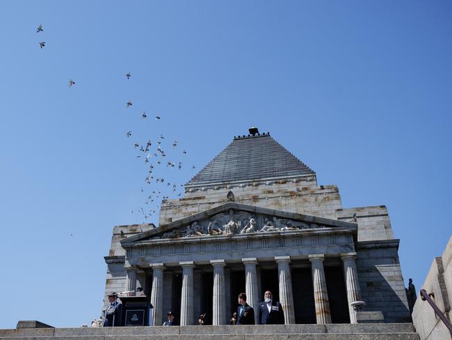 The stirring sound of a lone bugler echoes through the gardens surrounding the Shrine every Sunday. Picture: Nadir Kinani