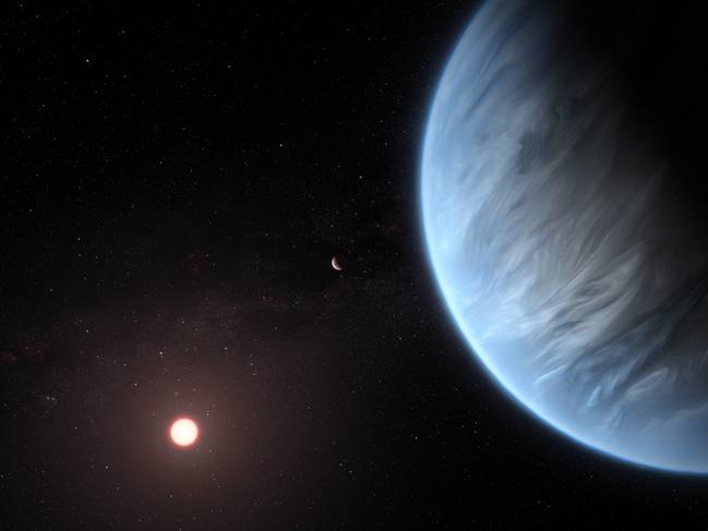 This artist's impression shows the planet K2-18b, its host star and an accompanying planet in this system. K2-18b is now the only super-Earth exoplanet known to host both water and temperatures that could support life. UCL researchers used archive data from 2016 and 2017 captured by the NASA/ESA Hubble Space Telescope and developed open-source algorithms to analyse the starlight filtered through K2-18b's atmosphere. The results revealed the molecular signature of water vapour, also indicating the presence of hydrogen and helium in the planet's atmosphere.