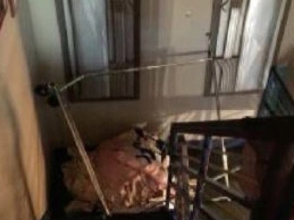 A picture given to the court earlier showing the damage to the property where the pair stayed in Australia.