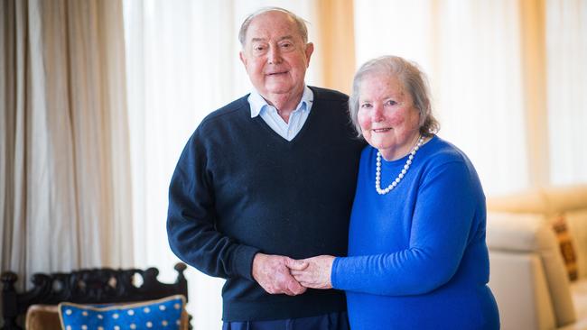 Bruce Davis and his wife, Pat, on Friday. Bruce recovered from lymphoma after a new blood test identified and treated his formerly inoperable cancer. Picture: Paul Jeffers