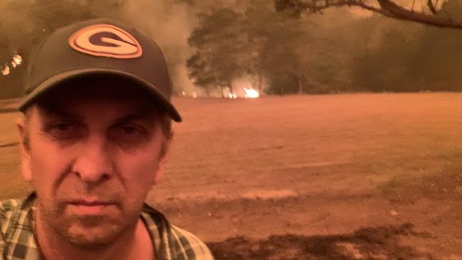 Andrew Constance, during the December bushfires, as fire approached his property on December 31, 2019