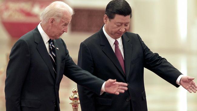 Joe Biden and Xi Jinping in Beijing in 2011, when both men were vice presidents of their countries. Picture: AFP