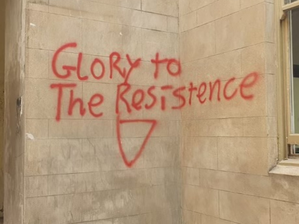 Anti-Semitic graffiti at University of Melbourne. Picture: Supplied