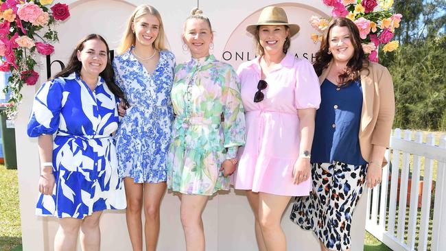 Tammy Cameron, Tayla Hansen, Natalie McCall, Sandi Sevior and Jess Kerr at Coastline BMW Polo by the Sea. Picture: Patrick Woods.