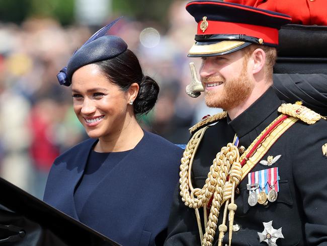 Meghan and Harry recently appeared at Trooping The Colour, the Queen's annual birthday parade. Picture: Getty Images