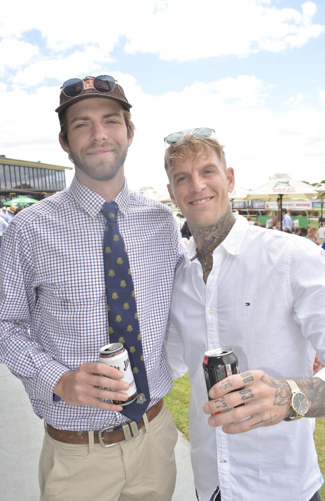 Harry Tindall and Colin Wilson at the 2023 Audi Centre Toowoomba Weetwood race day at Clifford Park Racecourse.