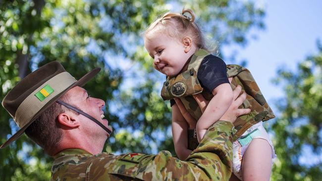 James Wilkinson with daughter Charlotte, 2. Picture: KERI MEGELUS