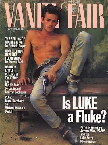 Luke Perry on the cover of Vanity Fair at the height of his fame.