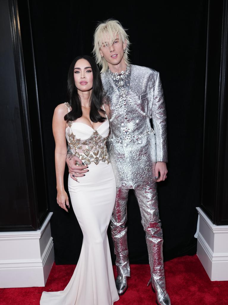 LOS ANGELES, CALIFORNIA - FEBRUARY 05: (L-R) Megan Fox and Machine Gun Kelly attend the 65th GRAMMY Awards on February 05, 2023 in Los Angeles, California. (Photo by Kevin Mazur/Getty Images for The Recording Academy)