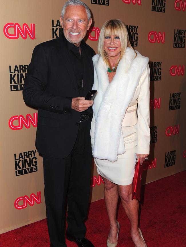 Actress Suzanne Somers and husband Alan Hamel in 2010 in Beverly Hills, California. Picture: Alberto E. Rodriguez/Getty Images