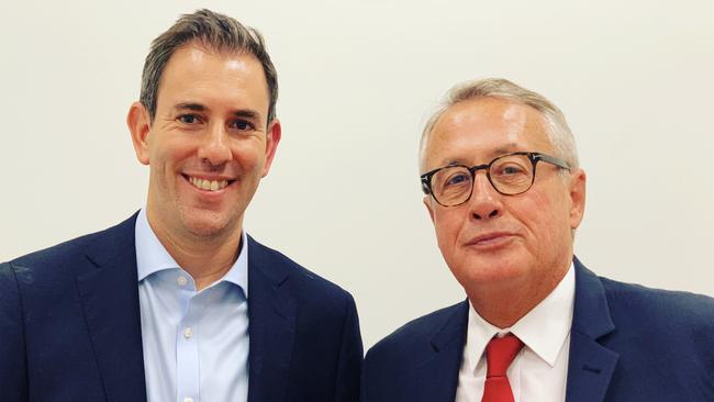 Jim Chalmers with mentor and former boss Wayne Swan.