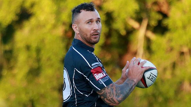 Quade Cooper in action for Souths against Norths in Brisbane club rugby on Saturday night.