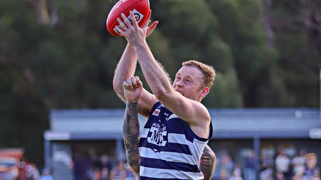 Matthew Dick in action for Macedon. PIcture: Aaron Cook