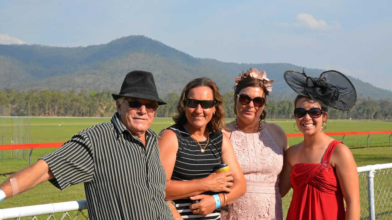 George and Jude Bust with Angeline Bauer and Carlie Erion at the Mount Perry Races. Picture: Felicity Ripper