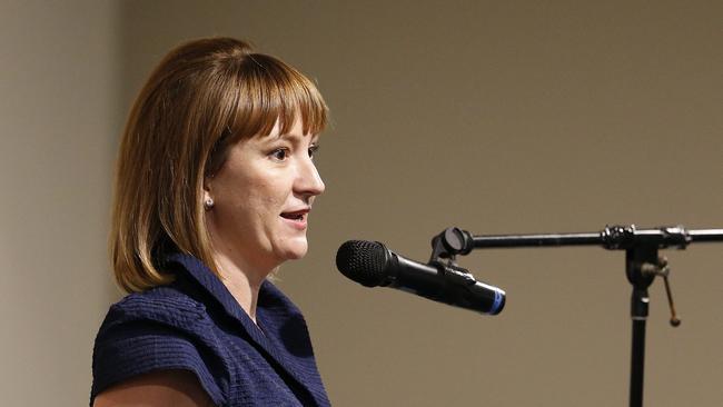 Brooke Patterson talking to community members. Picture: Jerad Williams.