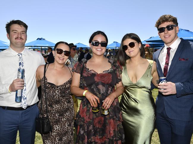 Apiam Bendigo Cup was held at Bendigo Racecourse, Bendigo, Victoria, on Wednesday, October 30th, 2024. Pictured enjoying the horse racing carnival are Brody, Abbi, Baileee, Michaela, Pat. Picture: Andrew Batsch