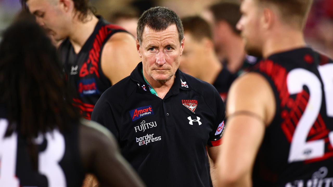 John Worsfold will coach his final game at Essendon on Saturday against Melbourne. (Photo by Daniel Kalisz/Getty Images)