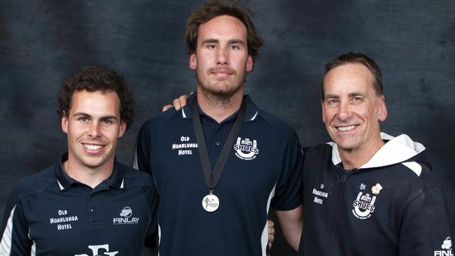 Nick Mott (middle) has been a star for Noarlunga this season. Picture: James Baker.