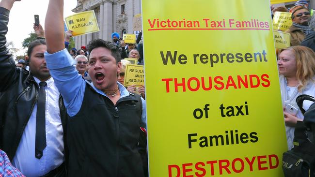 Taxi drivers have taken part in numerous rallies around the country to have their concerns about Uber heard. (Pic: Ian Currie)