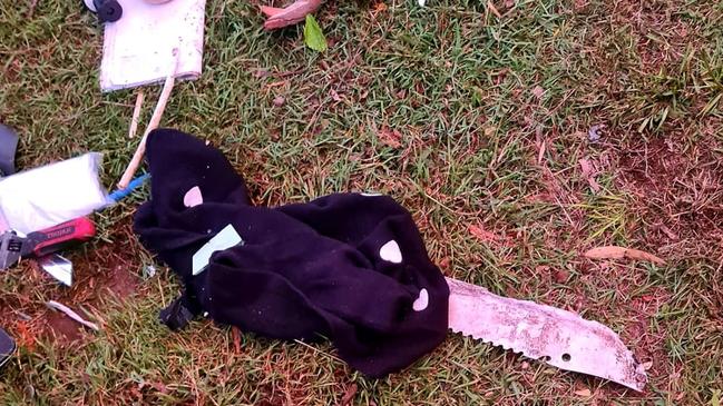 Debris and items including this knife were seen at the scene of the crash. Picture: Supplied