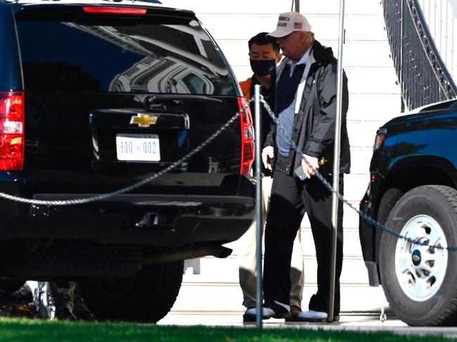 Donald Trump left the White House for the first time since Election Day, heading to his Virginia golf club. Picture: AFP