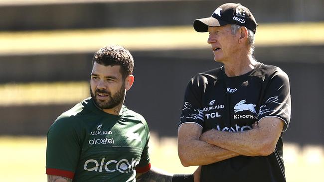 Super coach Wayne Bennett (right) worked with Adam Reynolds at South Sydney for three seasons.