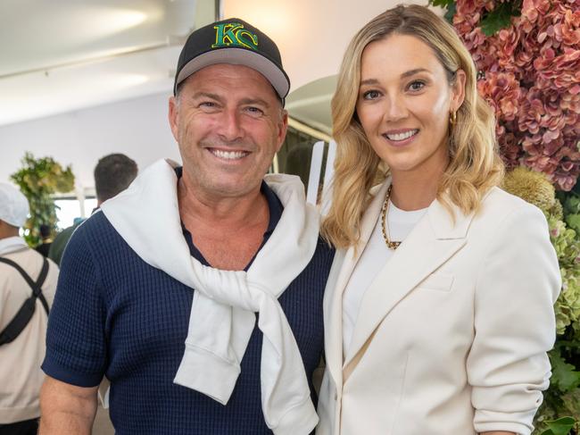 Karl and Jasmine Stefanovic at Liv Golf Adelaide. Picture: Kelly Barnes