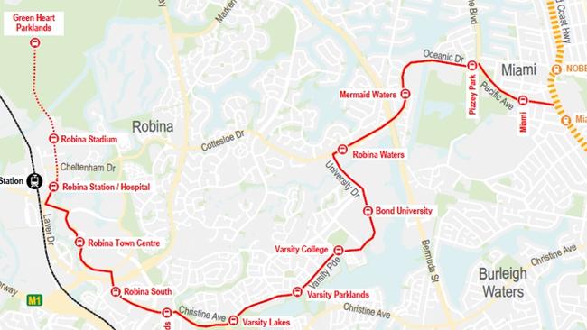 One of the future routes running to Robina. (BRT)